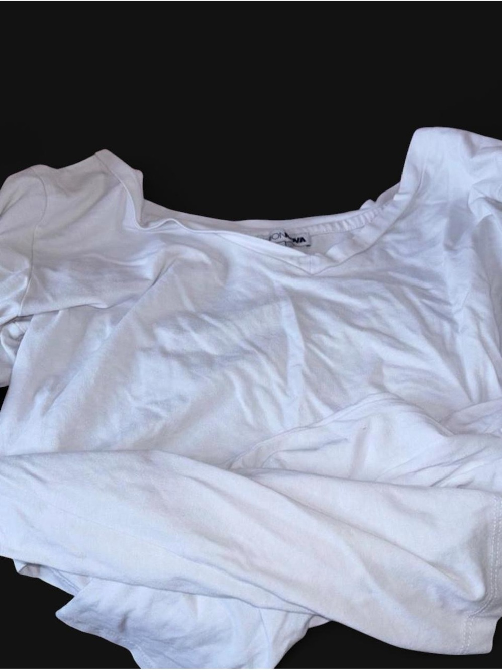 Fashion Nova White Long Sleeve Scoop Neck Tee